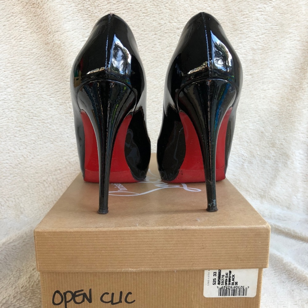 Sz 38 Open Clic 120 Patent Leather Peep Toe - Picture 2 of 7